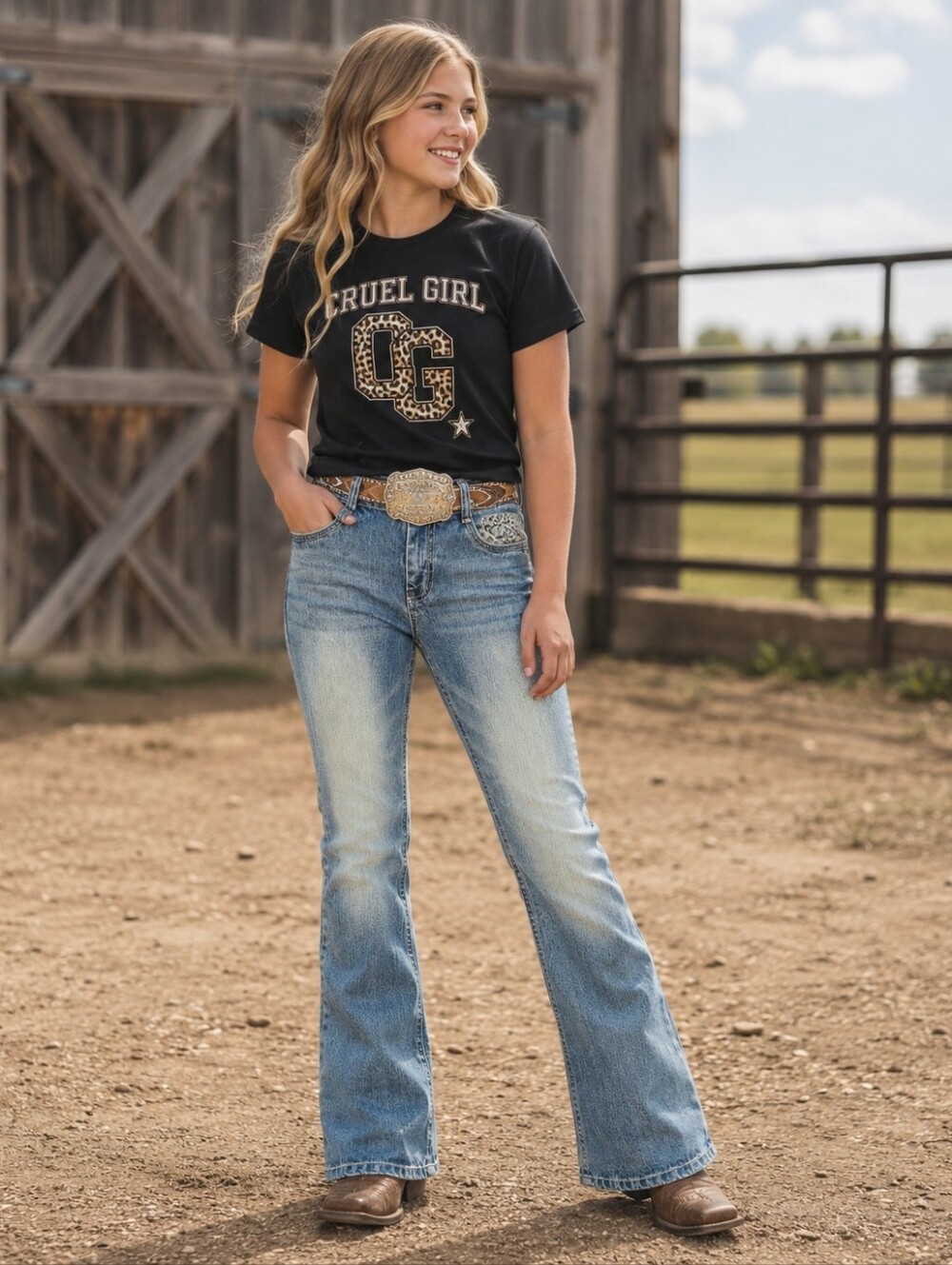 CRUEL GIRL girls "Hadley" Low-Rise bootcut cowgirl jeans youth sz 16R NWT